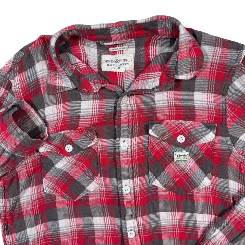 Men's Ralph Lauren Denim & Supply Flannel Shirt Button Up Plaid Sz M